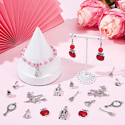 48Pcs 8 Styles Snow White & Witch Theme Tibetan Style Alloy Pendants&nbsp;TIBEP-SC0003-61