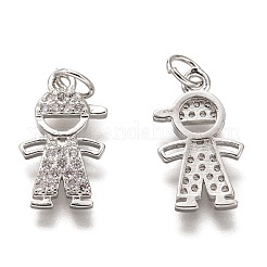 Brass Micro Pave Clear Cubic Zirconia Pendants&nbsp;ZIRC-C020-36P