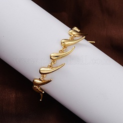 Rack Plating Brass Link Bracelets for Women&nbsp;BJEW-C086-01G