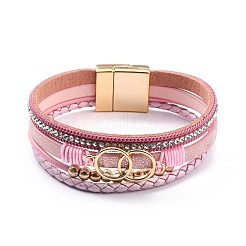 PU Leather Braided Multi-strand Bracelet&nbsp;BJEW-I299-02C-KCG