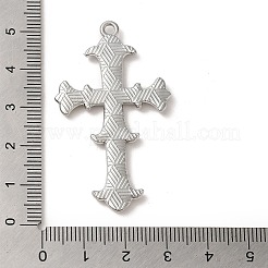 ラインストーンペンダント付き合金エナメル  クロスチャーム  プラチナ  49x29x3mm  穴：2mm&nbsp;FIND-G067-13P