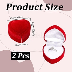 Valentine's Day Velvet Ring Storage Boxes&nbsp;AJEW-CL0004-89B