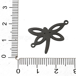 イオンプレーティング（IP）304ステンレススチールリンク  手動研磨  トンボ  ブラック  18x25.5x0.7mm  穴：1.2mm&nbsp;STAS-L245-034B