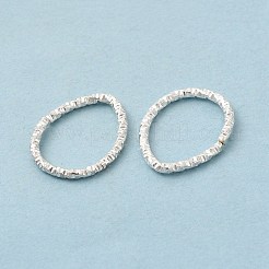 50 個の鉄リンクリング  テクスチャードオープンリング  銀  ティアドロップ  18x14x2mm  内径：11x15mm&nbsp;IFIN-E017-02A-S