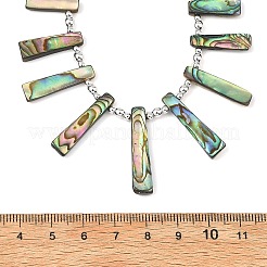 Natural Paua Shell Rectangle Trapezoid Graduated Beaded Necklaces&nbsp;NJEW-JN06353