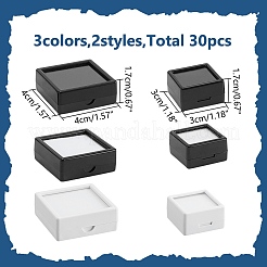 30Pcs 6 Styles Square ABS Plastic & Acrylic Loose Diamond Storage Boxes&nbsp;CON-WR0001-09
