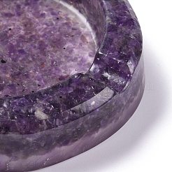 天然アメジスト灰皿  樹脂と  ホームオフィスの卓上装飾  ティアドロップ  101x99x21mm  内径：71x70mm&nbsp;DJEW-F015-08A