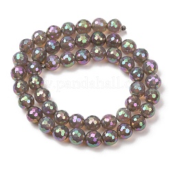 Electroplated Natural Agate Beads Strands&nbsp;G-B191-A07-8mm-03