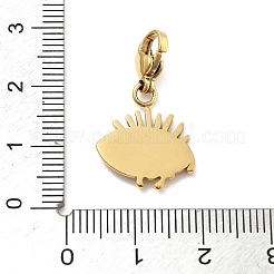 304ステンレススチールラインストーンペンダント装飾  ナザールボンジュウ  カニカンとラインストーン付き  イオンプレーティング（ip）  14KGP本金メッキ  ミックスカラー  25mm&nbsp;STAS-L283-48G