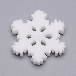 樹脂カボション  グリッターパウダー付き  クリスマス  スノーフレーク  雪  20x18x3mm&nbsp;X-CRES-T005-39