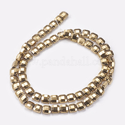 Electroplated Non-magnetic Synthetic Hematite Beads Strands&nbsp;G-P367-E08