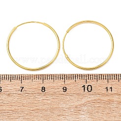 925スターリングシルバーハギーフープピアス  リング  ゴールドカラー  25x1.2mm  ピン：0.6mm&nbsp;EJEW-C179-05C-G