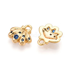 Brass Micro Pave Cubic Zirconia Charms&nbsp;X1-KK-N261-98G