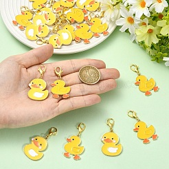 20Pcs 2 Styles Duck Alloy Enamel Pendant Decorations&nbsp;HJEW-YW00368