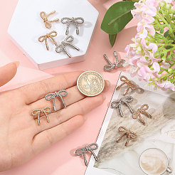 2色合金シャンクボタン16個  1穴  蝶結び  ミックスカラー  14x17x2.5~6.5mm  穴：1.8mm  8個/カラー&nbsp;BUTT-CA0001-25B-01