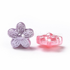 パール調アクリルビーズ  花  ミックスカラー  10x10.5x6mm  穴：1.5mm  約2000個/500g&nbsp;OACR-E013-28