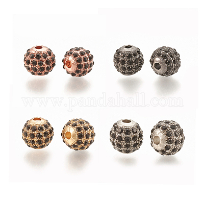 合金ビーズ  ラインストーン付き  ラウンド  ジェット  ミックスカラー  8x8mm  穴：1.5mm&nbsp;PALLOY-S066-02A-M-1