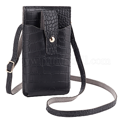 Offers Black Women's Crossbody Wallet Bag with Phone Compartment,Leather Black Handbag