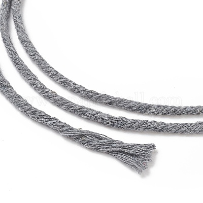 工芸品の編み物用の綿糸  グレー  3mm  約109.36ヤード（100m）/ロール&nbsp;KNIT-PW0001-01-33-1