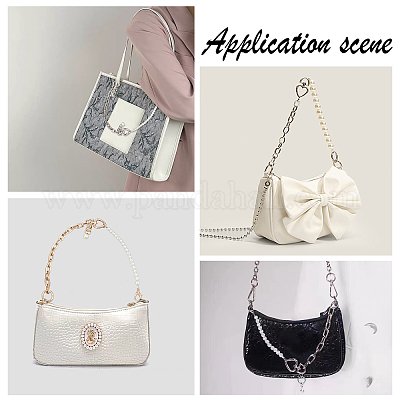 2Pcs 2 Colors ABS Imitation Pearl Bag Chain&nbsp;FIND-WR0004-49-1