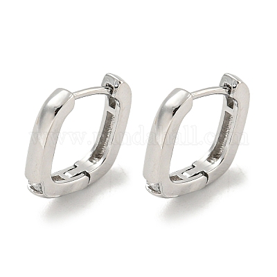 真鍮製フープピアス  プラチナメッキ  11.5x2mm&nbsp;EJEW-L211-010Q-P-1