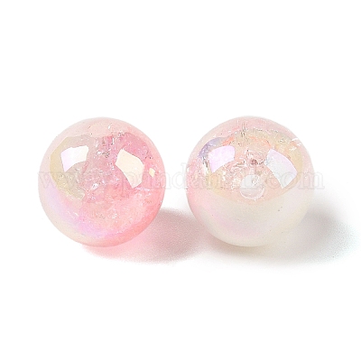 UV Plating Opaque Crackle Two-tone Acrylic Beads&nbsp;X1-MACR-C032-01F-1
