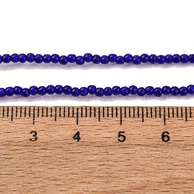 キャッツアイビーズ連売り  ラウンド  ダークブルー  2mm  穴：0.7mm  約157個/連  14.17~14.57インチ（36~37cm）&nbsp;CE-C007-A10-2MM-1