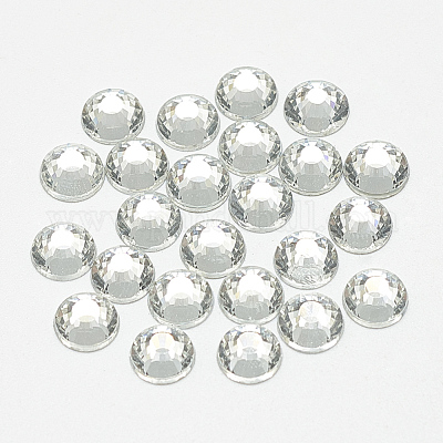 フラットバックガラスラインストーンカボション  バックメッキ  半円  クリスタル  ss12  3mm  約1440個/袋&nbsp;RGLA-T090-SS12-01-1