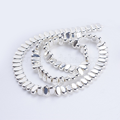 Electroplate Non-magnetic Synthetic Hematite Beads Strands&nbsp;G-J382-4x8x2mm-B04-1