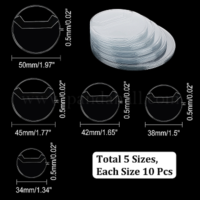 Wholesale 50Pcs 5 Style Round Plastic Brooch Protectors Cover ...