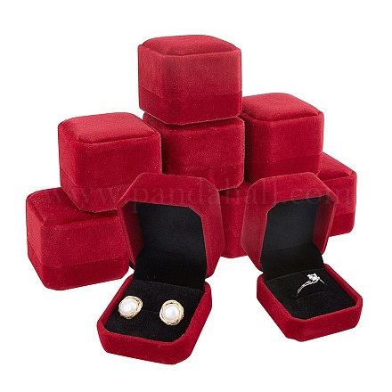 Square Velvet Ring Boxes&nbsp;VBOX-WH0002-01B-1