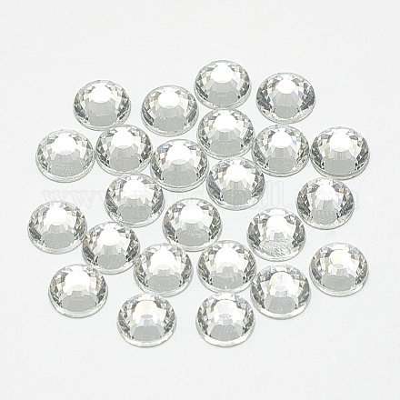フラットバックガラスラインストーンカボション  バックメッキ  半円  クリスタル  ss12  3mm  約1440個/袋&nbsp;RGLA-T090-SS12-01-1