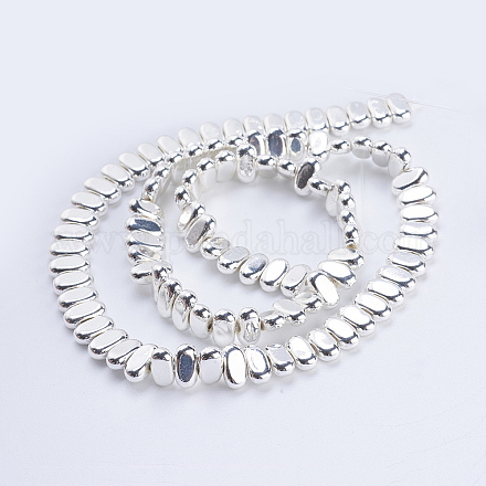 Electroplate Non-magnetic Synthetic Hematite Beads Strands G-J382-4x8x2mm-B04-1