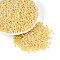 Glass Seed Beads, Ceylon, Round, Light Khaki, 8/0, 3mm, Hole: 1mm, about 10000pcs/pound