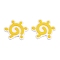Plastic Cabochons, Rubberized, Sun, Gold, 30x25x3mm