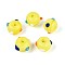 Handmade Lampwork Bumpy Beads, Donut, Champagne Yellow, 11~15.5x8.5~9.5mm, Hole: 1~1.8mm