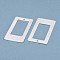 Brass Charms, Cadmium Free & Lead Free, Rectangle, Hollow, 925 Sterling Silver Plated, 42.5x22.5x0.5mm, Hole: 1.6mm