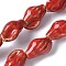 Ocean Series Handmade Porcelain Beads, Conch, Red, 21.5~22x14~14.5x11~11.5mm, Hole: 2mm, about 18pcs/strand, 14.06'''~14.17''(35.7~36cm)
