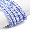 Handmade Lampwork Beads Strands,  2 Tone, Column, Royal Blue, 3~4.5x2~4mm, Hole: 0.8mm, about 99~103pcs/strand, 15.35 inch(39cm)