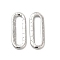 Non-Tarnish 304 Stainless Steel Linking Ring, Textured, Oval, Stainless Steel Color, 20x7.5x1.5mm, Inner Diameter: 15x3mm