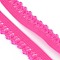 Polyester Elastic Cords with Single Edge Trimming, Flat, Deep Pink, 13mm