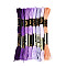 Polyester Embroidery Threads, Cross Stitch Threads, Segment Dyed, Mixed Color, 0.5~2mm, about 8.75 Yards(8m)/Skein, 8 colors, 1 skein/color, 8 skeins/set