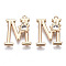Brass Pendants, with Rhinestones, Cadmium Free & Nickel Free & Lead Free, Alphabet, Golden, Letter.M, 18x14.5x2.5mm, Hole: 1mm