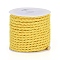 Polyester Cord, Twisted Cord, Gold, 3mm, about 5.46 yards(5m)/roll