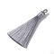 Polyester Tassel Pendants, Gray, 78~82x8mm, Hole: 2~4mm