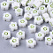 Glass Beads, Flower, Light Green, 4~6x4~6x2.5~3mm, Hole: 1mm