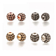 合金ビーズ  ラインストーン付き  ラウンド  ジェット  ミックスカラー  8x8mm  穴：1.5mm&nbsp;PALLOY-S066-02A-M-1