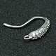 Brass Micro Pave Cubic Zirconia Earring Hooks&nbsp;X-ZIRC-K018-01P-1
