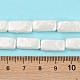 電気めっきシェルパールビーズ連売り  ホワイト  長方形  15~16x7.5~8x3.5~4mm  穴：1mm  約26個/連  15.94インチ（40.5cm）&nbsp;BSHE-C007-C01-01-5