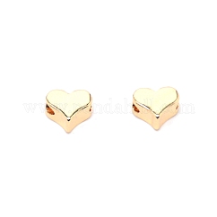 真鍮ビーズ  ニッケルフリー  ロングメッキ  ハート  14KGP本金メッキ  4.8x5.8x3mm  穴：1.2mm